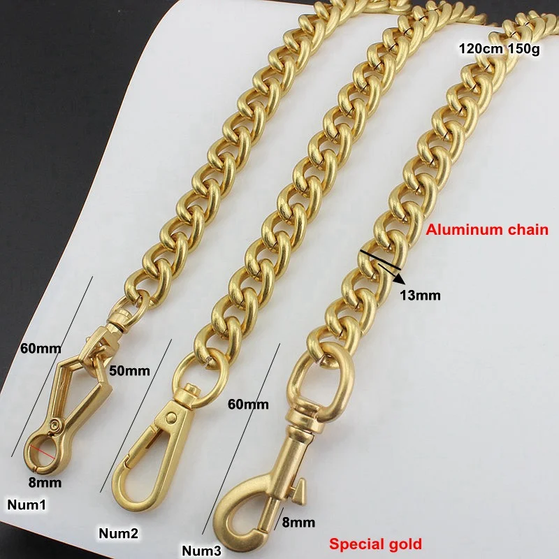 11mm 13mm Aluminum Chain Light Weight  Bags Strap Accessory Factory Quality  Metal Thick Chain Strap for Brand Strap Accessories