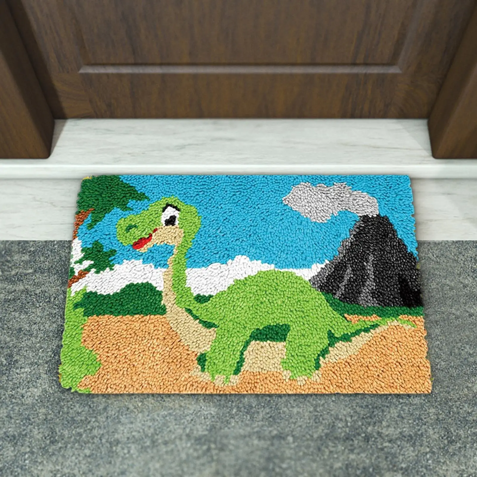 

Latch Hook Rug Kits Crochet Yarn Decoration Cushion Door Mat for Kids