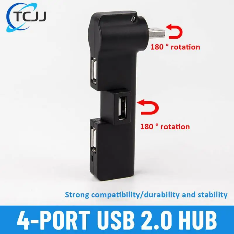 

4-в-1 4-портовый концентратор Usb 2,0, концентратор с вращением на 180 градусов, разветвитель, адаптер, аксессуары для ноутбука, удлинитель Mini Usb