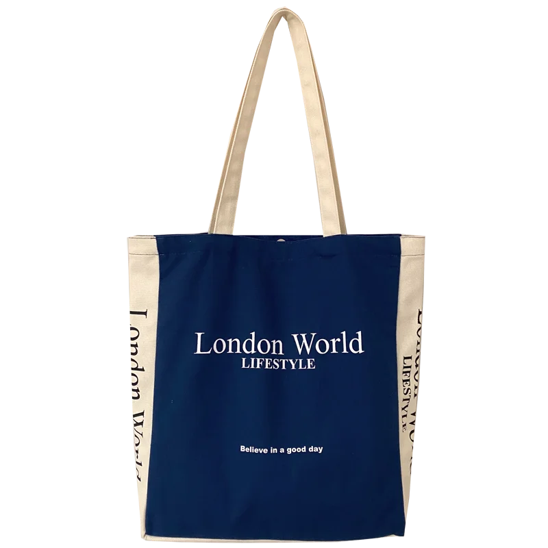 Холщовая Сумка для покупок с надписью вместительная сумка на плечо World Lifestyle в