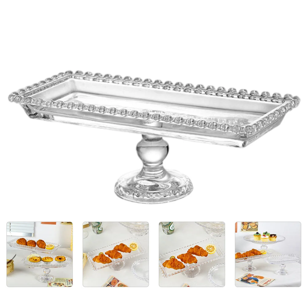 

Dessert Tray Crystal Glass Plate Simple Style Fruit Storage Food Trays Stand Fruits Serving Snack Exquisite