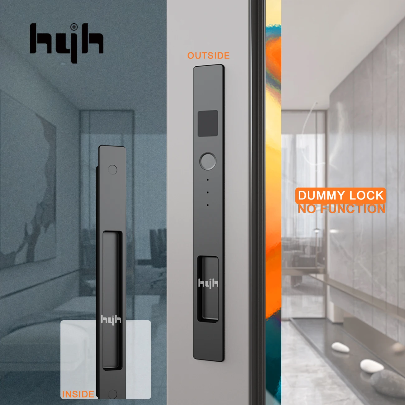 

hyh Dummy Lock Aluminum Alloy Lock for Sliding Door Glass Door Apartment/Office/Showroom/Villa/Garden Door