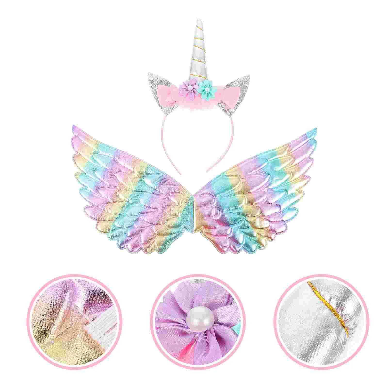 

Roleplay Costume Colorful Wings Headband Make Party Props Dress Up Cloth Stage Performance Photo-shoot Toddler
