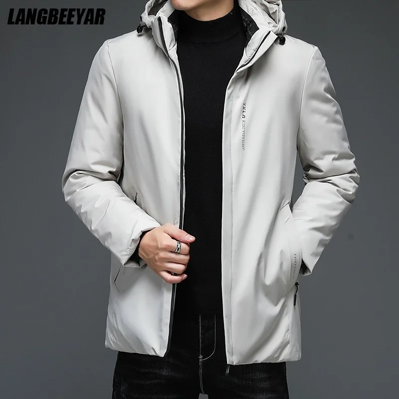 Top Quality Winter New Brand Casual Fashion Warm Thicken Mens Parka Jacket Windbreaker Hooded Street Style Coats Men Clothes