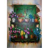 5d diamond painting flowers on the windowsill full drill by number kits for adults diy diamond set arts craft a0735