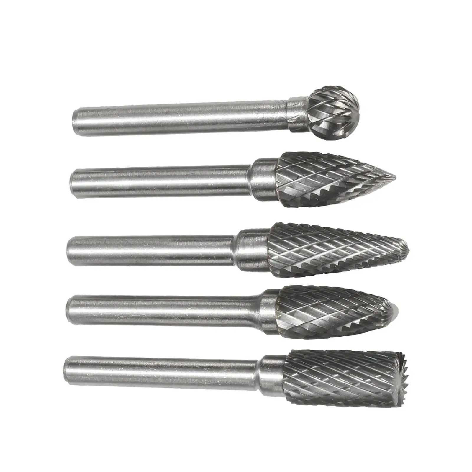 

5x Steel Rotary Burr Set Carving Rasps /4 Inch Shank Carving
