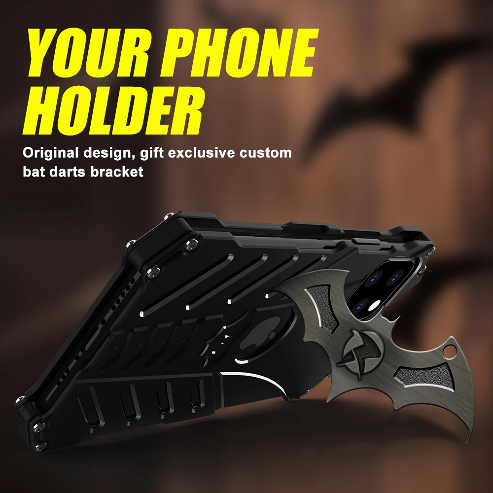 Metal Back Case for iPhone 14 13 12 11 Pro Max Mini X XS Max XR 7 8 Plus Shockproof Anti-Drop Aerospace Aluminum Light Cover