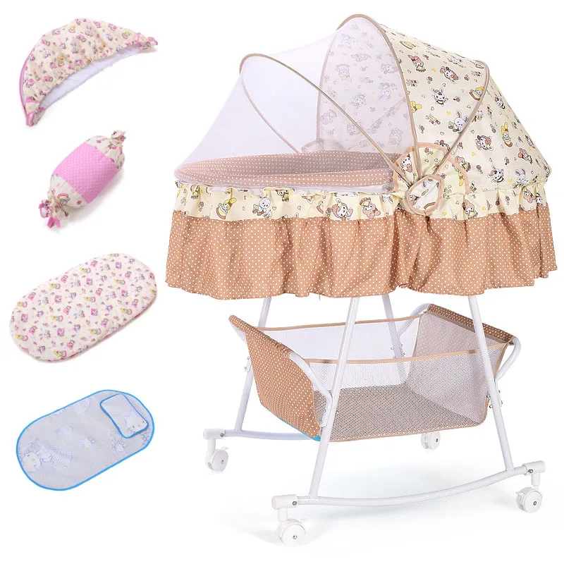 Baby Cradle Bed with Mosquito Net Pillow Mattress Available Swing Crib