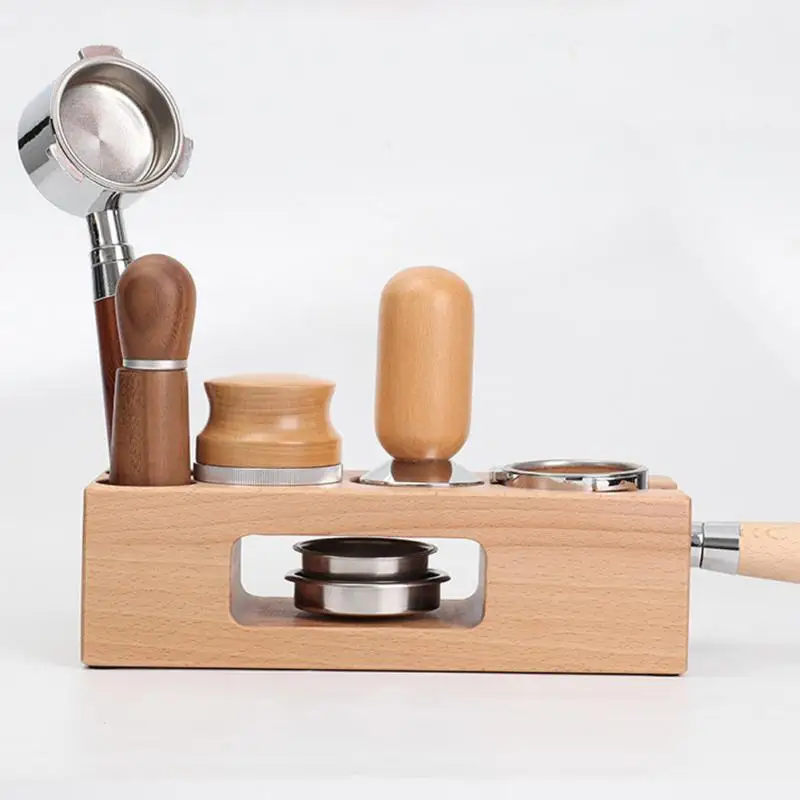 

Coffee Powder Press Base Coffee Machine Handle Supporting Appliances Storage Wooden Filling Base Distributor Cushion Support