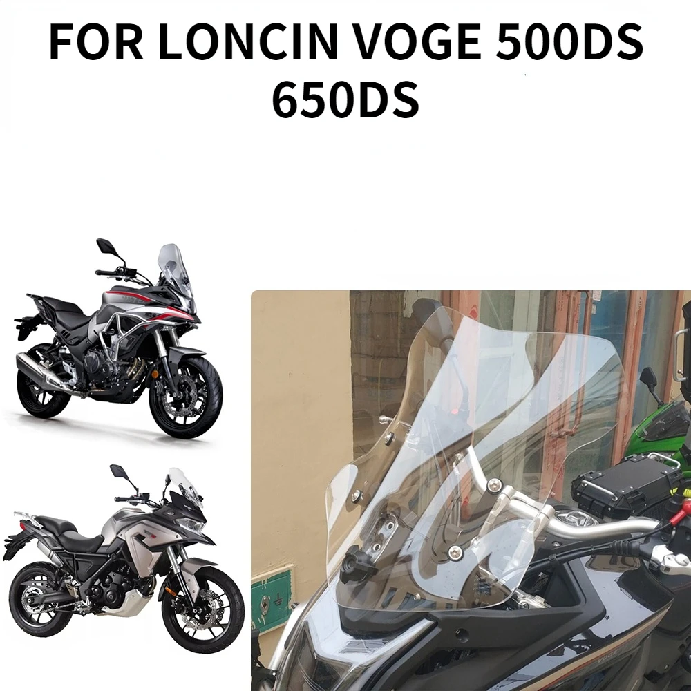 

Motorcycle Windshield Extension Windscreen Wind Screen Deflector Wind Shield For Loncin VOGE 500DS 500 DS 650 650DS Accessories