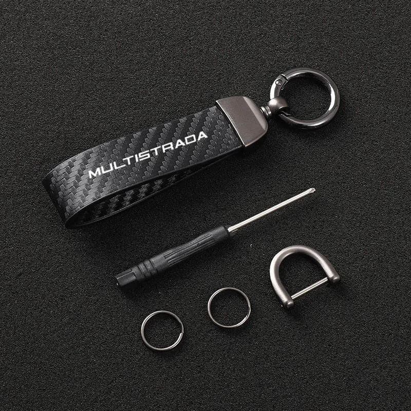 

High-Grade Carbon Fiber Motorcycle Keychain Holder Keyring for Ducati MULTISTRADA Accessories