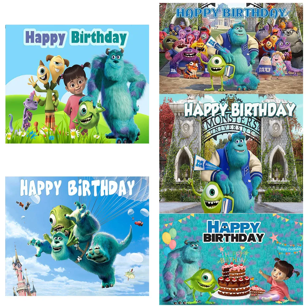 Monsters University Background Party Supplies Photography Background Kid Princess Photo Poster Room Decor Backdrop Photography