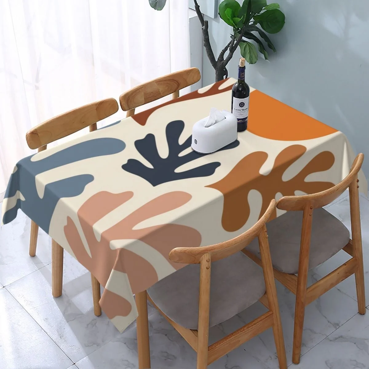 

Cutouts Tablecloth Abstraction Desk Cover Polyester Printed Dustproof Rectangular Picnic Blanket for Coffee Table Gift