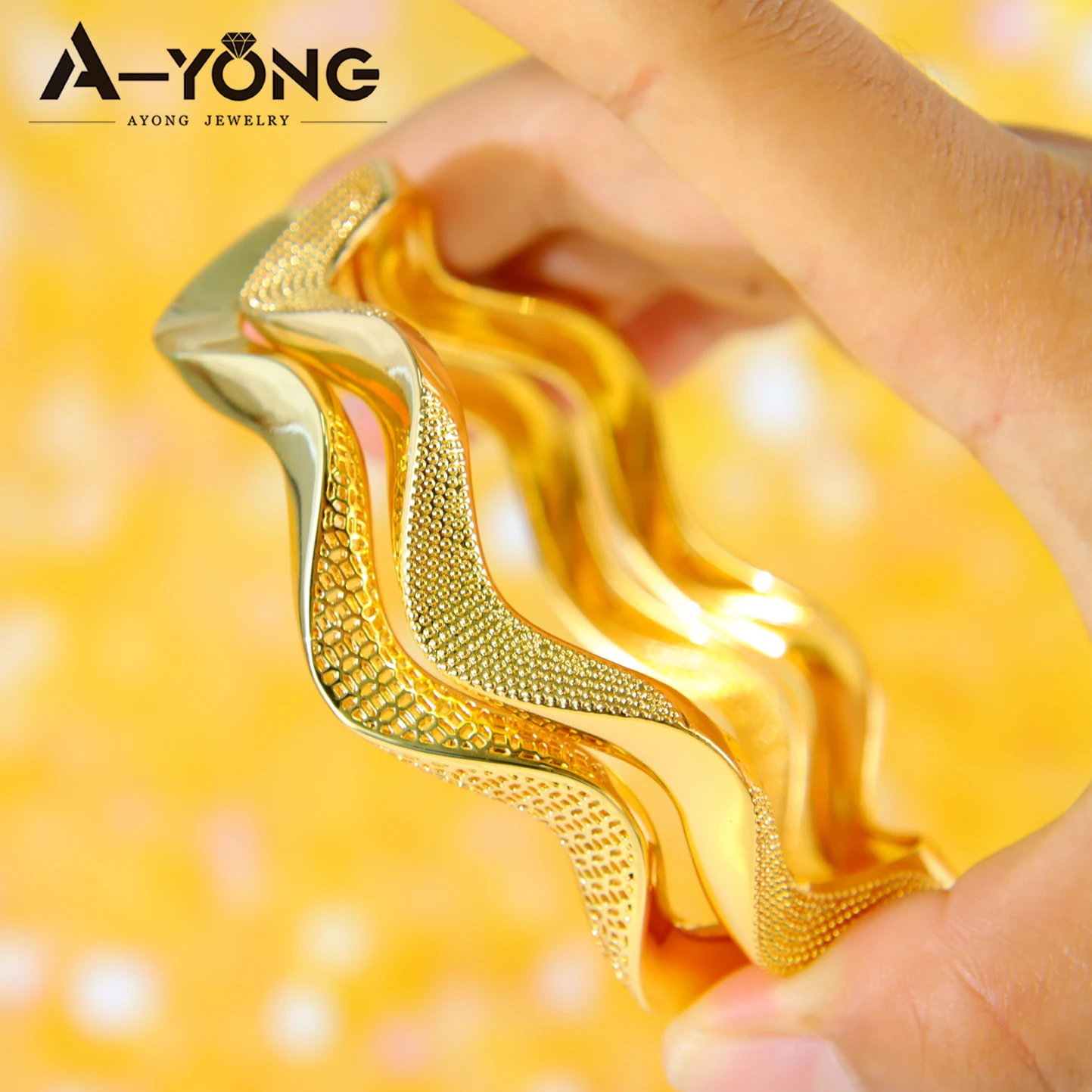 Алжирский свадебный браслет 21 К позолоченный роскошный нерегулярный золотой