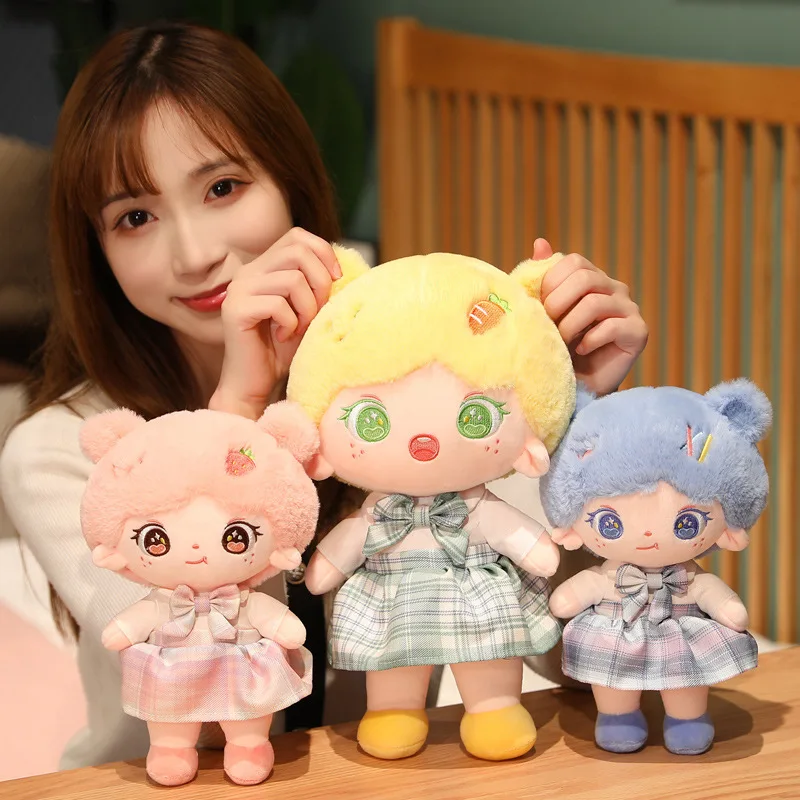 

Cute Girl In Skirt Plush Toy DIY Skirt Kawaii Girl Gift To Accompany Learning Bedroom Decoration Children's Toy Doll 25/35cm