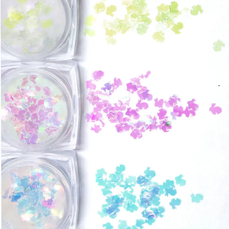 

Nails Sequins Rabbit Flower Decoration Nail Art Glitter Flakes for Gel Polish Nail Supplies DIY Manicure Professional Accesories