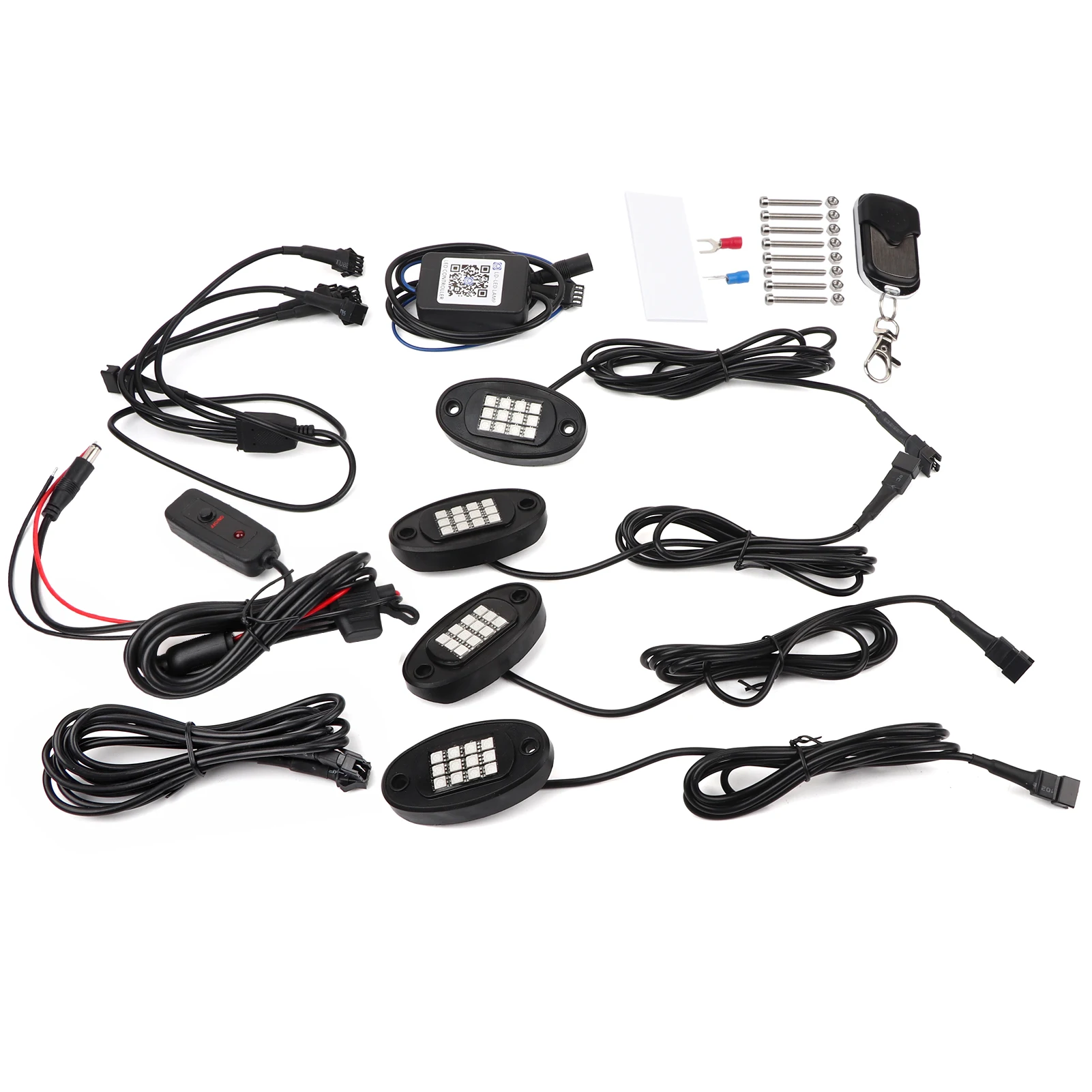 

LED Rock Light Kits 4 Pods for Truck UTV ATV with Dimmer Switch