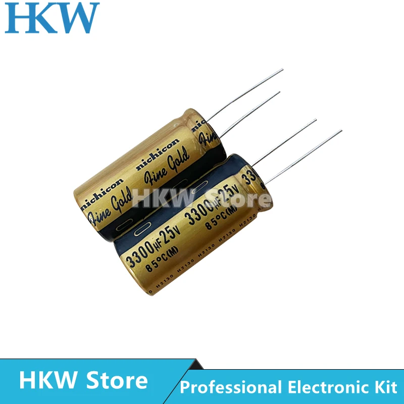 Nichicon fg Série Ouro Fino de Alta Fidelidade de Áudio Capacitor 25v3300uf Novo e Original 3300uf25v 18*40 mm 25v 18×40 mm Peças Lote 3300uf