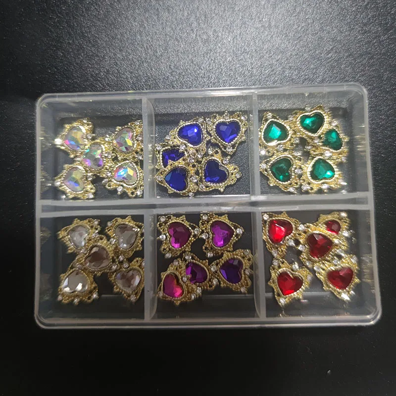 

Heart AB Crystal Glass 3D Rhinestone Nail Art Charms,Mixed Metal Snake Nail Studs,Cherry Pendant Decor Nail Jewelry Accessorie