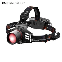 sololandor xml t6 led headlamp 3 mode zoomable headlight 18650 battery head torch fishing light camping red hunting flashlight