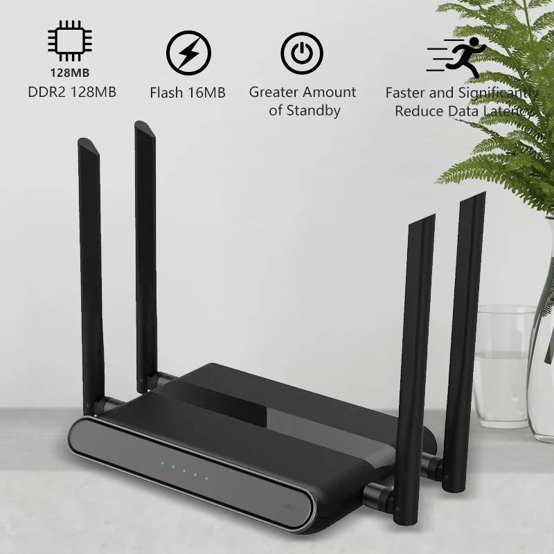 Zbtlink 300Mbps Wireless WIFI Router Home Office WIFI DDR2 128MB FLASH 16MB 1 Wan 4 LAN SIM Card 4 Antennas WE5026