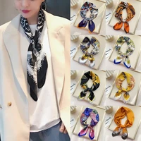 2022 summer luxury brand silk scarf square women shawls and wraps7070cm fashion office small hair neck hijabs foulard scarves