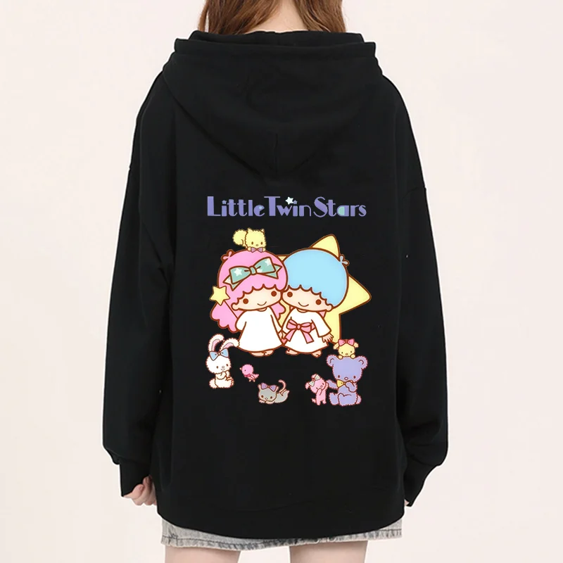 Sanrio Little Twin Stars Мужская и женская толстовка с капюшоном Повседневная уличная