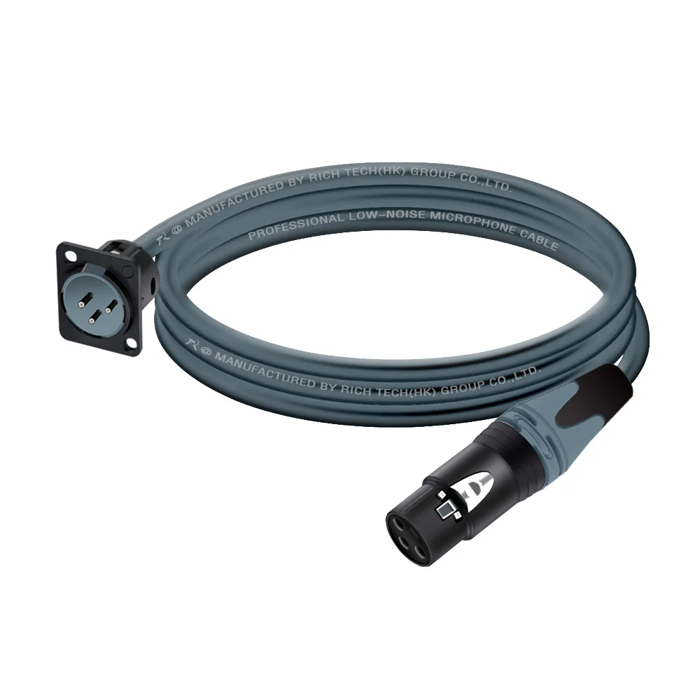 3-контактный XLR M/F разъем для монтажа на панели D-типа к разъему мама/папа сквозной