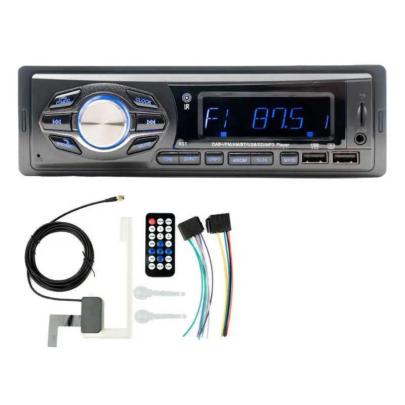 

Single Din Radio Car Stereo MP3 Player With BT FM/AM/DAB Radio For Car BT Hands-Free Calling & Music Streaming USB Playback &