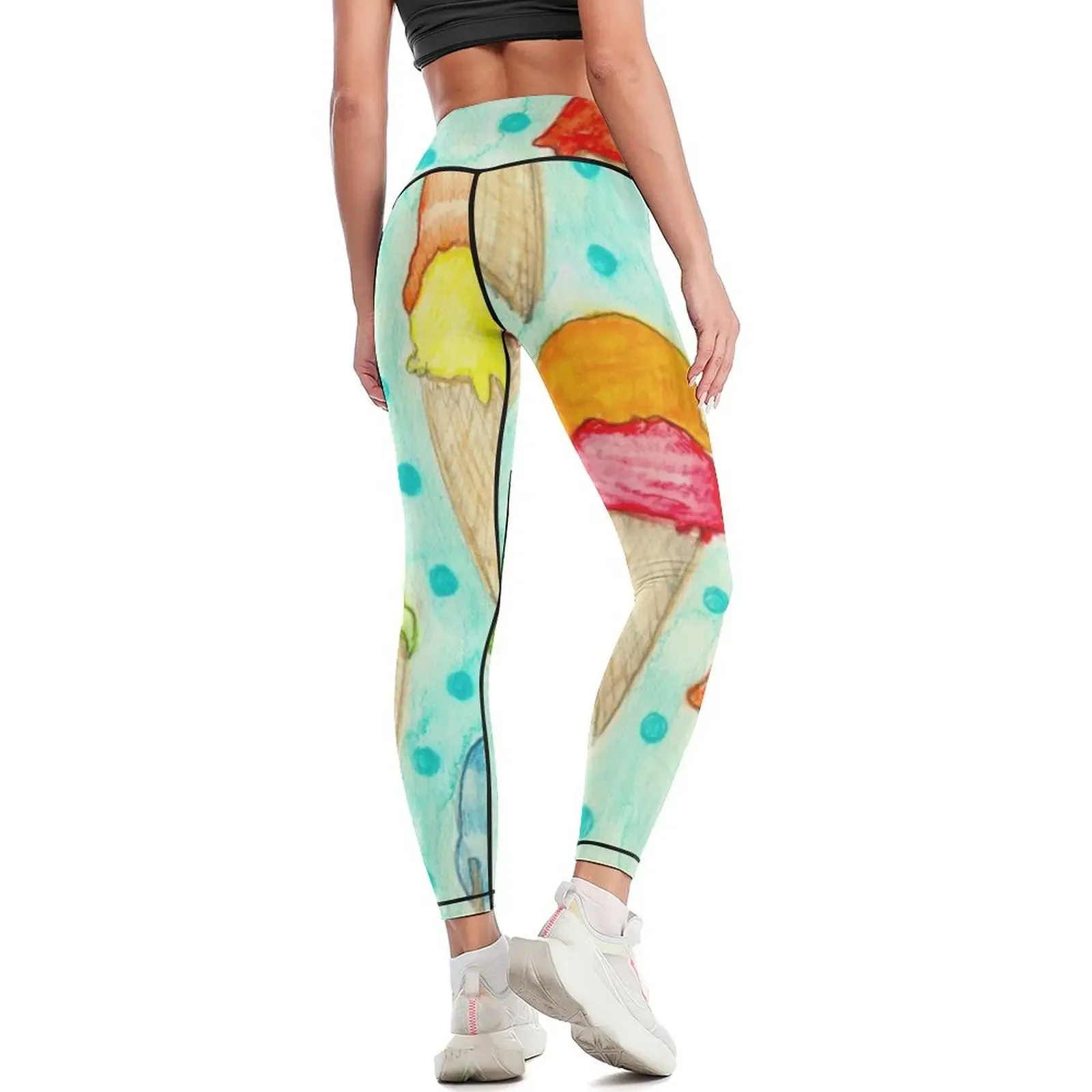 Леггинсы Ice Cream Cones Спортивные брюки для бега спортивных женщин Женские леггинсы