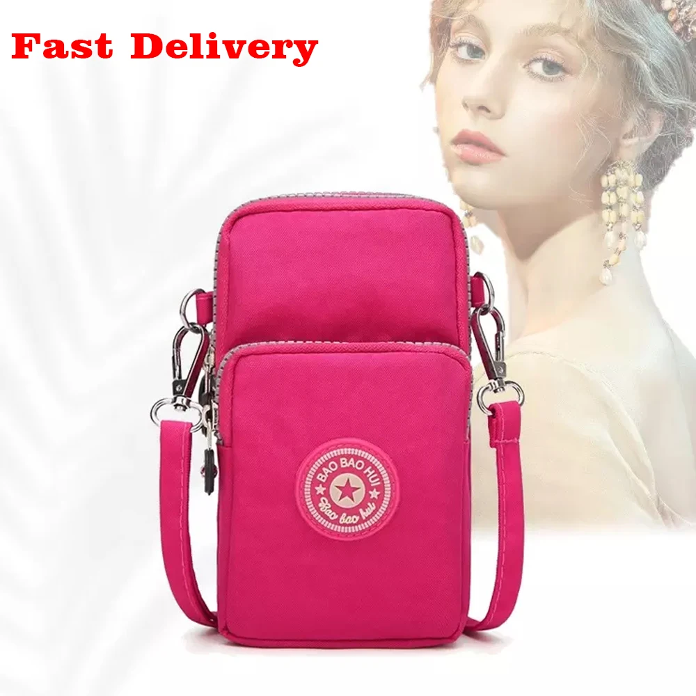

New Sports Mini Women Wallet Mobile Phone Shoulder Pouch Case Belt Handbag Purse Coin Lady Retro Key Holder Small Money Bag