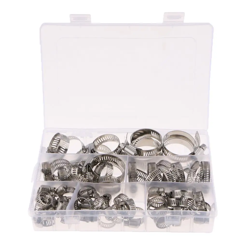 

60 шт. 6 38 мм шланговые зажимы из нержавеющей стали для лодки автомобиля мотоцикла