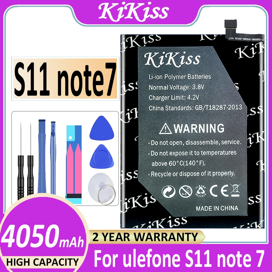 

Original KiKiss Battery S11/note7 4050mAh For Ulefone S11 Note 7 Note7 Bateria