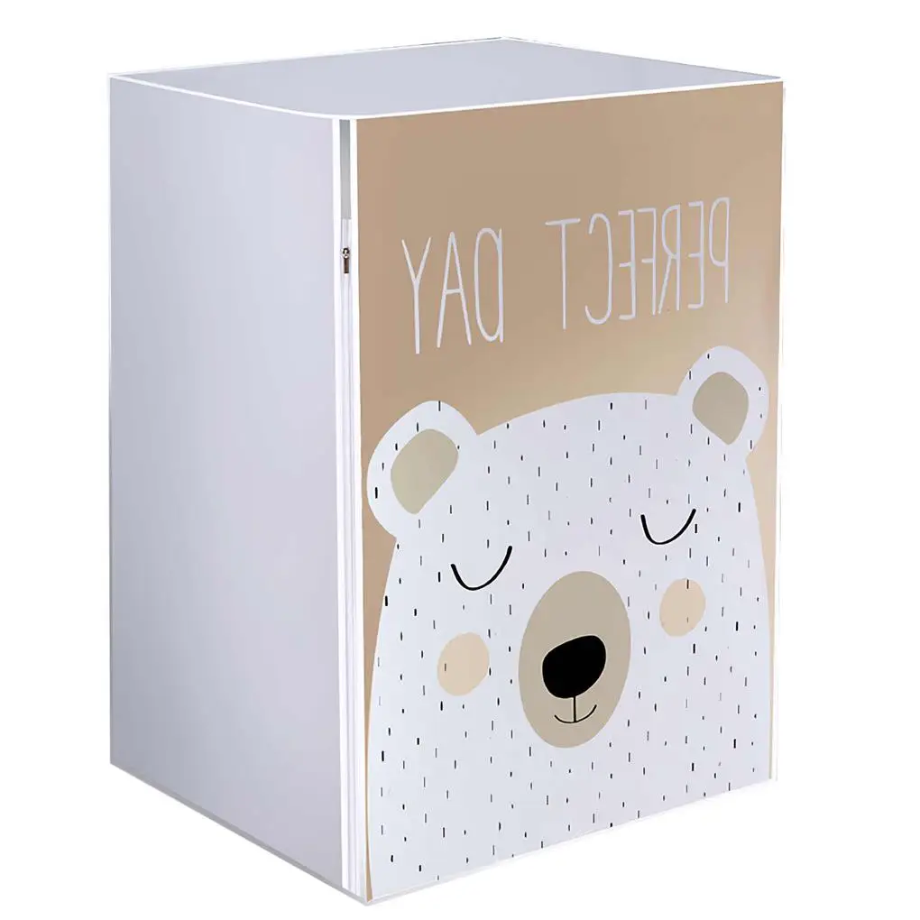 

Washing Machine Cover Dust Covers Anti-Splash Cute Cartoon Bear Pattern Sleeve Protector Front Loading Sunscreen Bathroom