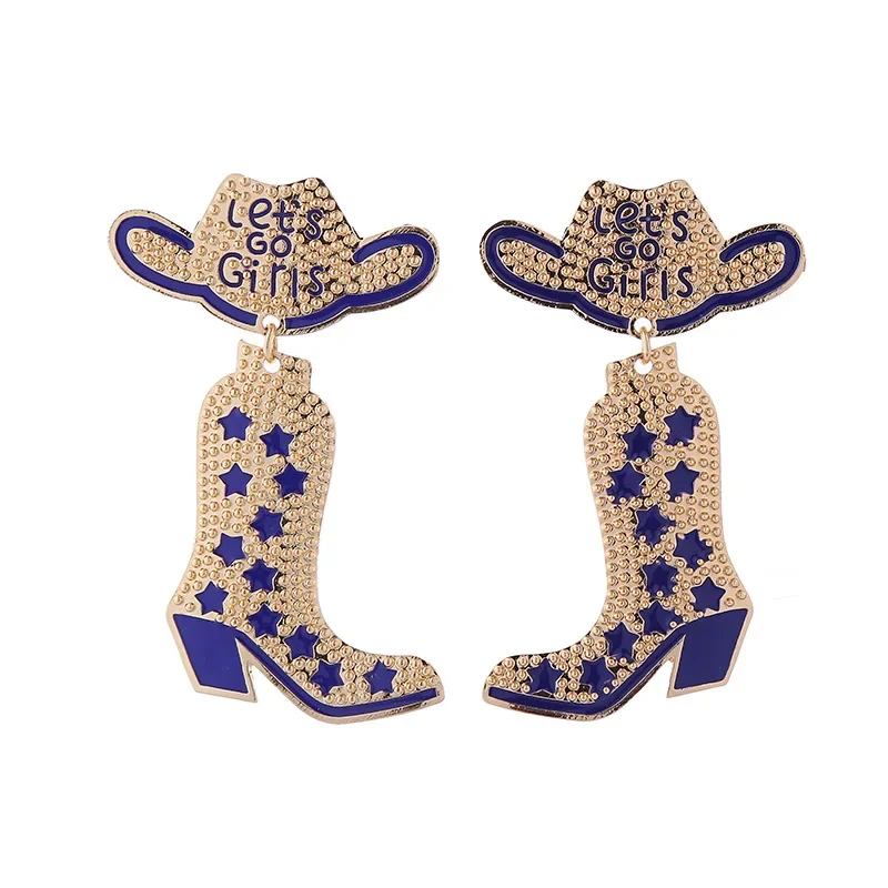 Классические металлические черные ковбойские ботинки со звездами