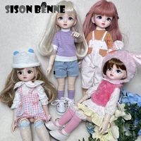 sison benne 16 mechanical jointed doll 13 girl doll bjd doll openable head removable clothes shoes wig eyes 19 joints movable