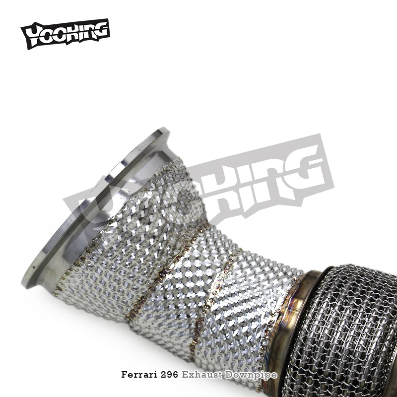 Фото Выхлопная труба Yooking Straight Downpipe для Ferrari 296 GTB V6 3.0T 2021-2024, T304, спортивная, с открытым потоком, для гонок №5