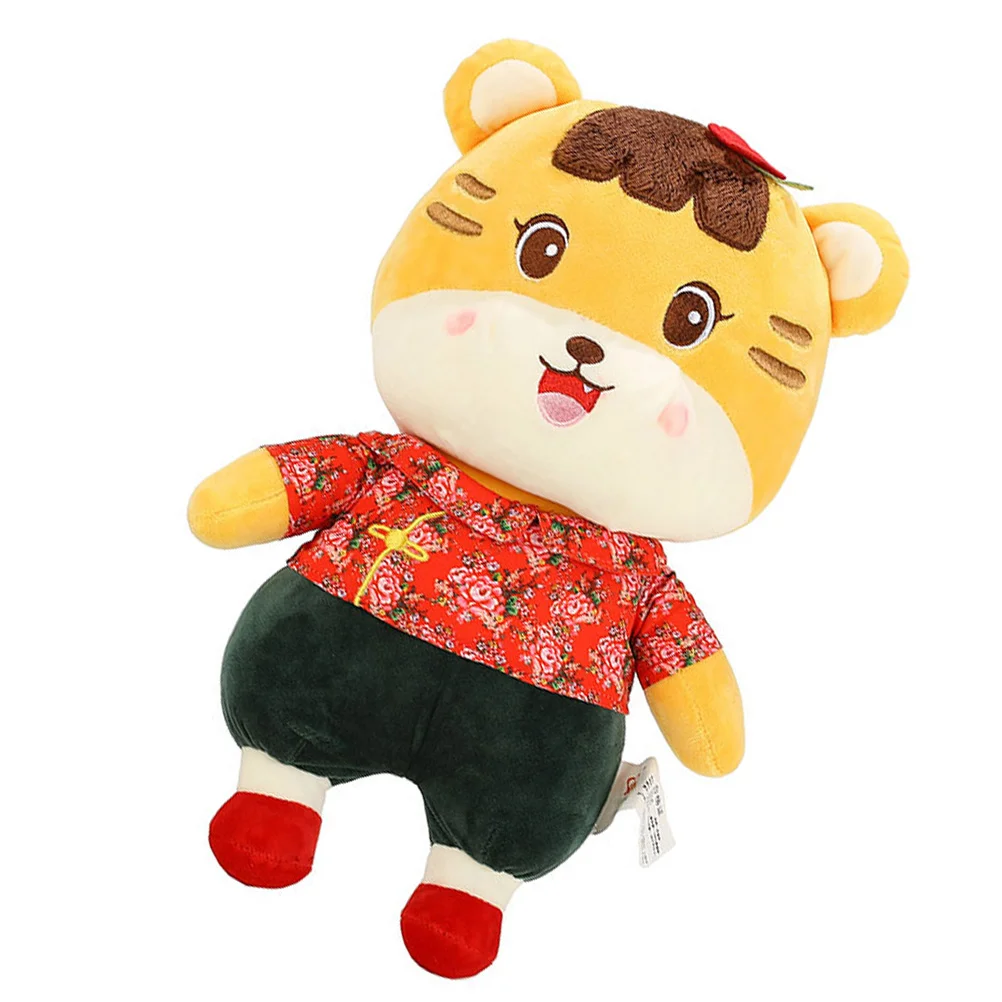 

1Pc Tiger Shaped Doll Children Plush Tiger Doll Plaything for Home Decor