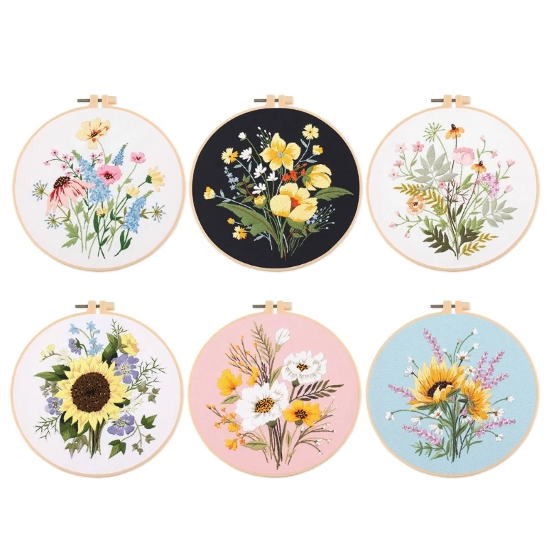 

Набор для вышивания DIY цветок растительный узор инструменты для рукоделия для начинающих шитье