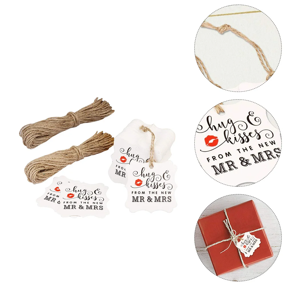 

100 Pcs Labels Clothing Thank You Tags Craft Kraft Paper Present Hanging Natural Gift Decorate Red Lip