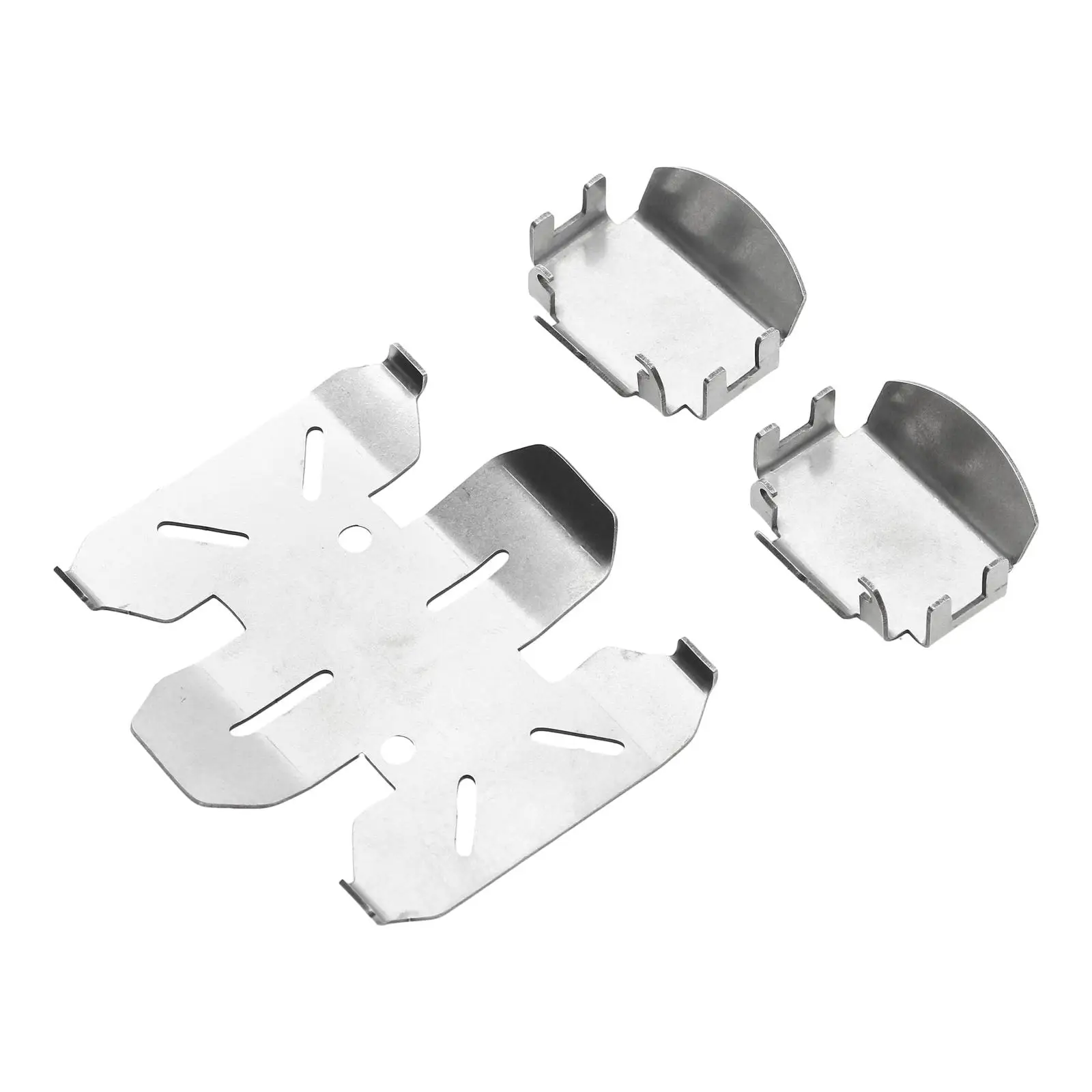 

3x RC Chassis Armored Set Upgrades Stainless Skid Plate for 1/10 RC Car Vehicle Hobby Toy Spare Part Accs Replacement