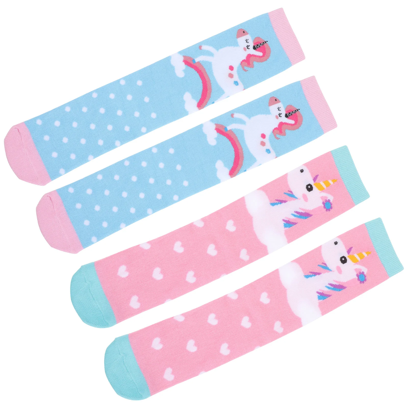 

2 Pairs Unicorn Socks Little Girl Socks Knee Socks Decorative Socks Children Knee Socks