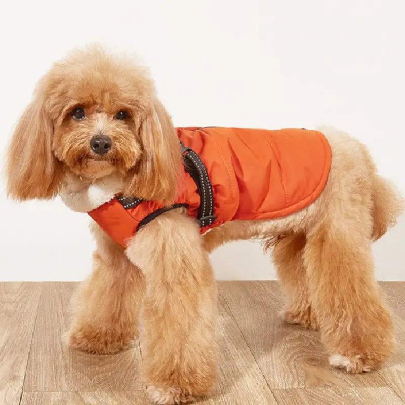 

Светоотражающая жилетка для собак водонепроницаемая куртка Тедди Померанский Пудель Бишон Шнауцер валлийский корги зимняя теплая одежда для собак