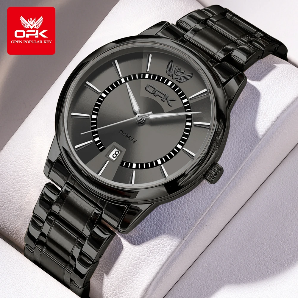 Мужские кварцевые часы с календарем водонепроницаемые