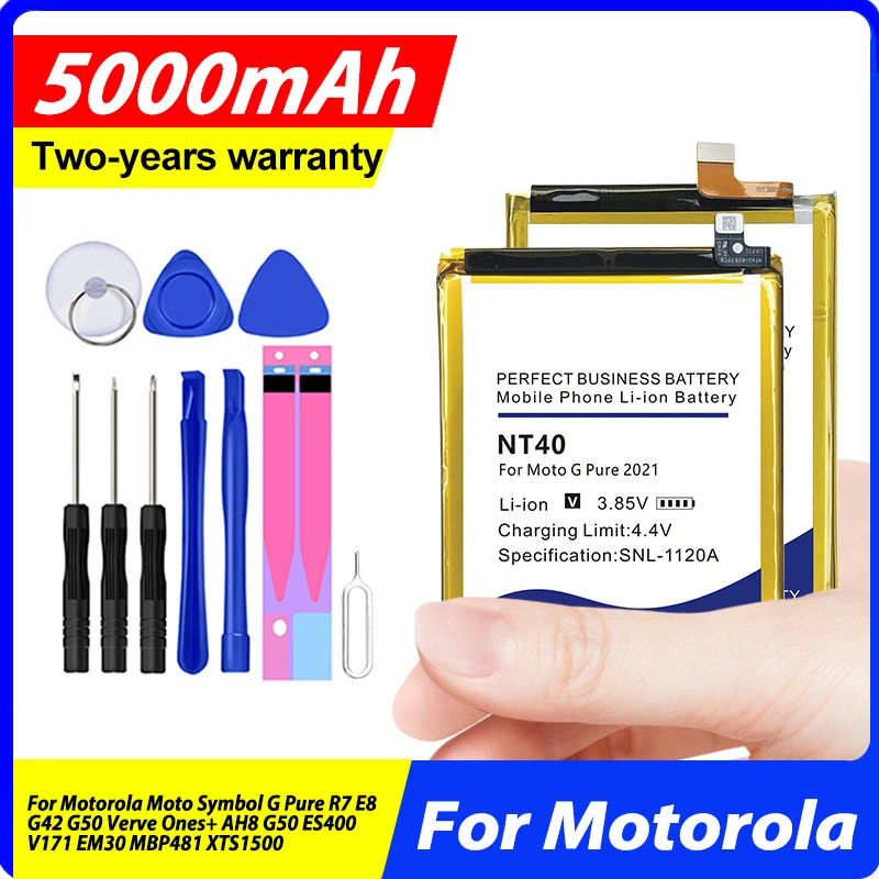 Аккумулятор ND50 NT40 751113 HRMR03 для Motorola Moto Symbol G Pure R7 E8 G42 G50 Verve Ones + AH8 G50 EM30 ES400 V171 Android 481 XTS1500