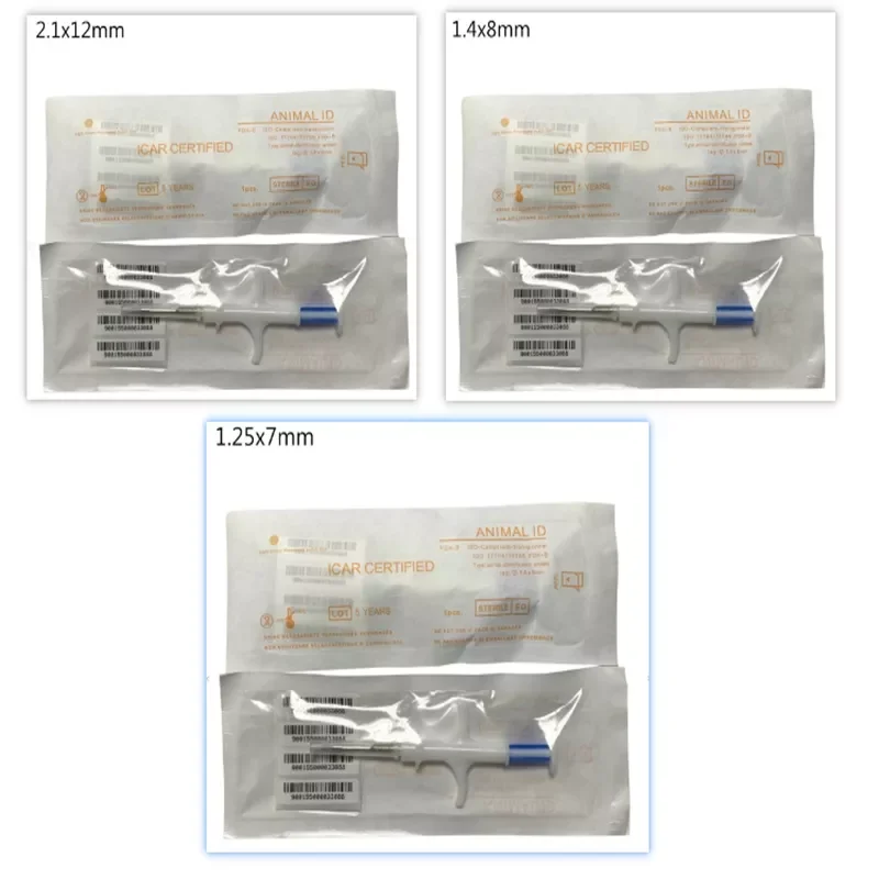 

1pc 1.25x7mm 1.4x8mm 2.1x12mm animal microchip ISO Standard FDX-B Implantable Bioelectronic Chip