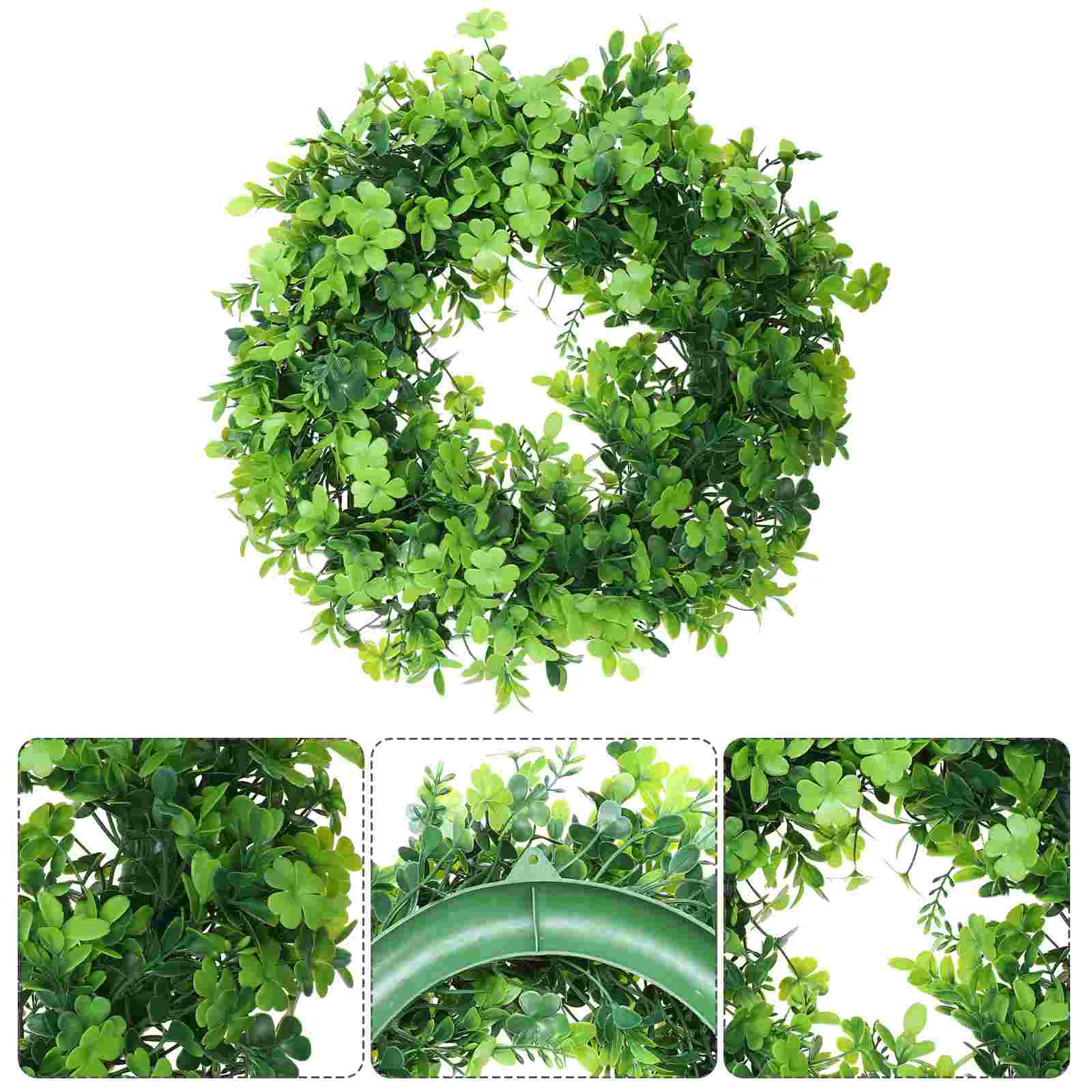 

1Pc Winter Door Wreath Artificial Green Leaf Wreath Christmas Wreath Front Door St Patrick' Day Decorations