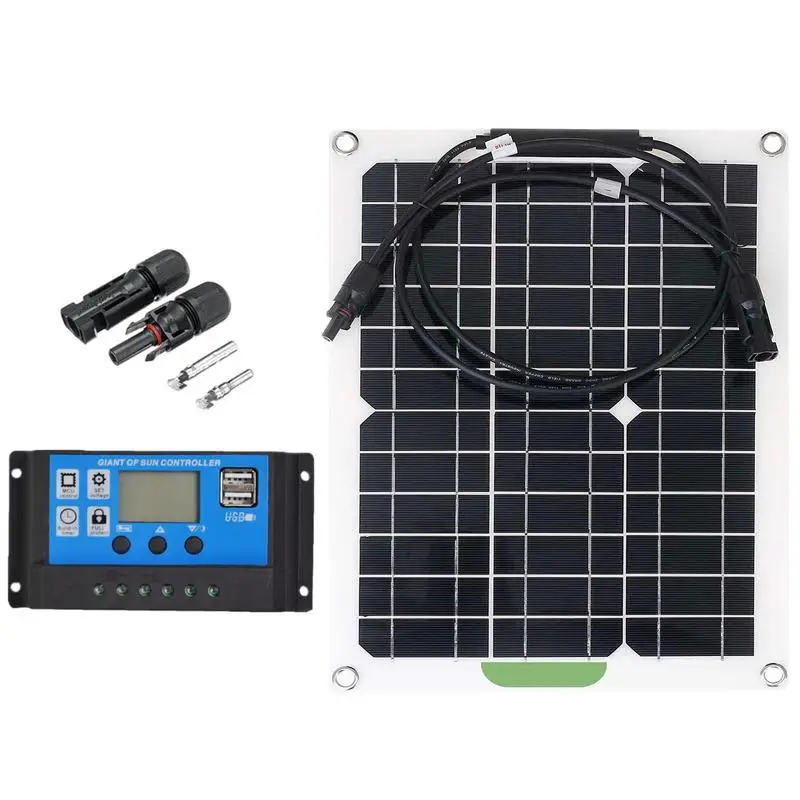 

Solar Panel Kit 300W Monocrystalline Solar Panel Outdoor Solar Panel Kit With 40A PWMs Solar Controller For Off Grid RV Trailer