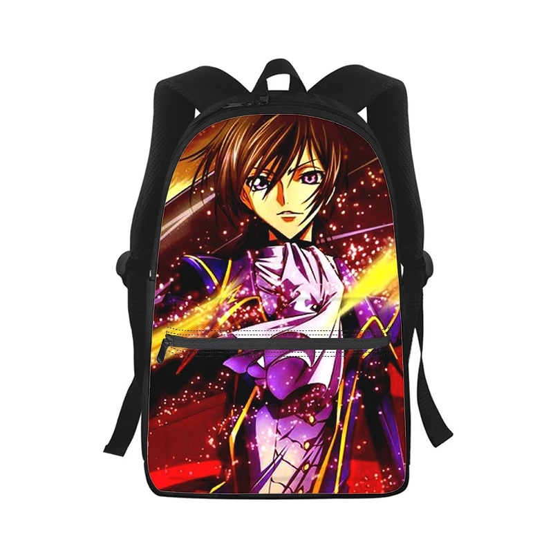 CODE GEASS Lelouch of the Rebellion Men Women Backpack 3D Fashion Student School Bag Laptop Backpack Kids Travel Shoulder Bag