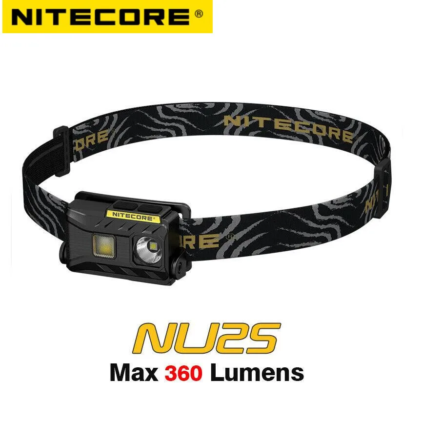 

NITECORE NU25 Headlamp 360 lumens 3x LED Triple Outputs Lightweight USB Rechargeable Headlight Lamp Flashlight Cycling Running